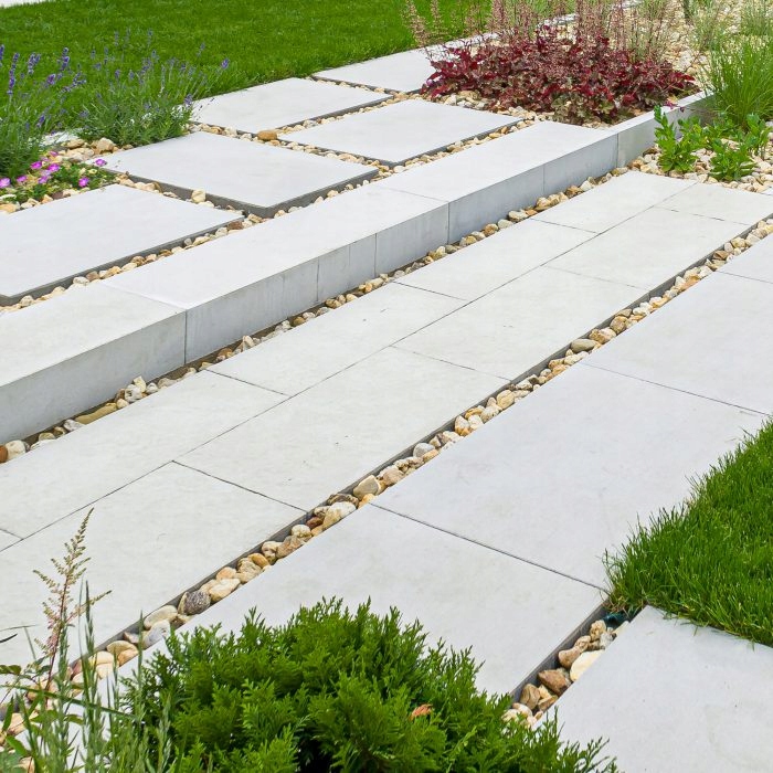 Block steps. Block steps