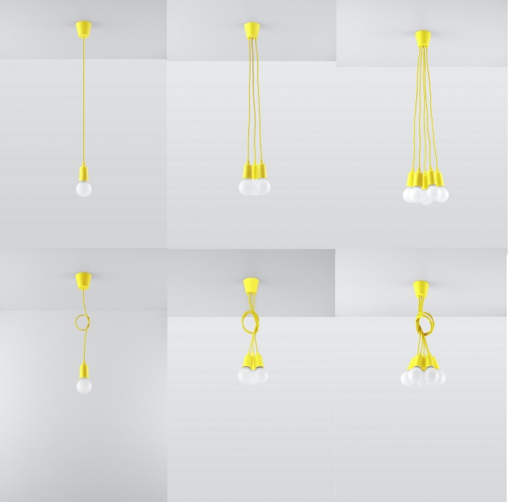 Sollux Lighting Лампа підвісна люстра DIEGO жовта — фото 6