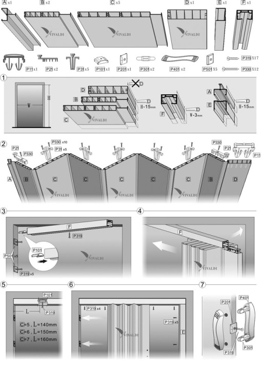 Двери гармошка своими руками чертежи фото