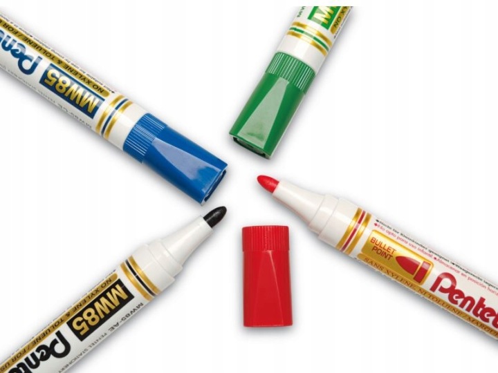 PENTEL маркер сухостиральний MW85 набір 4 кольори для білих дошок у чохлі — фото 9