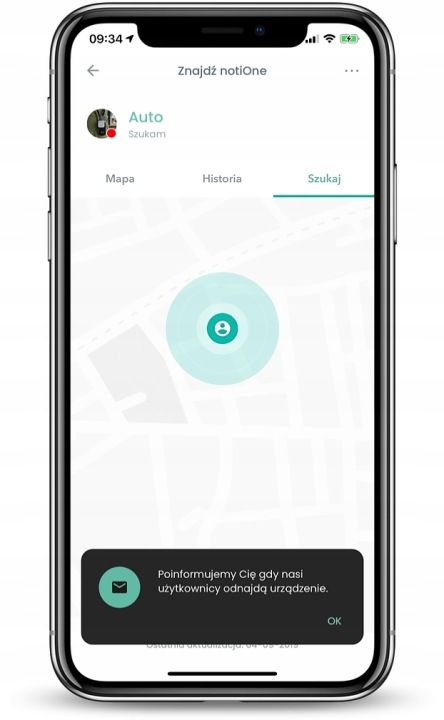 notiOne go! плюс трекер BLUETOOTH додаток iOS ANDROID дальність вся PL — фото 5