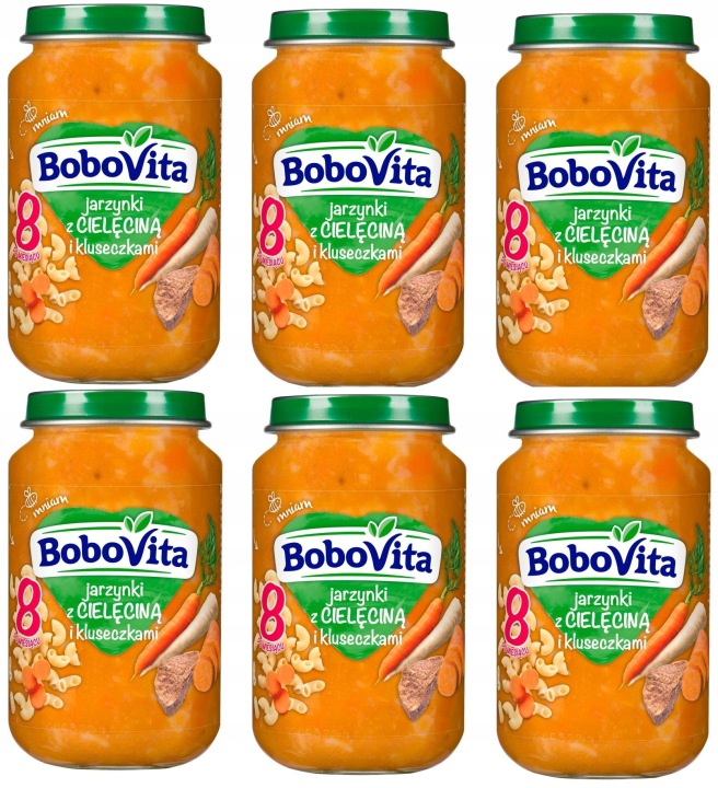 Обід Bobovita від 8 місяців Овочі з телятиною і галушками 200 г — фото 3