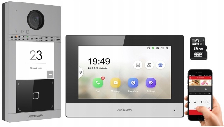 Video Interfonu WiFi Video Interkom Ip 7'' Hikvision