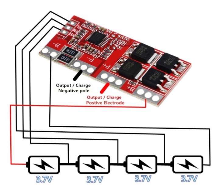 Подключение bms 3s к аккумуляторам 18650 схема