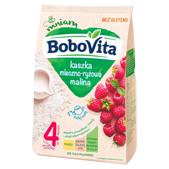 Кашка Bobovita Молочно Рисова Малинова 230 г — фото 5