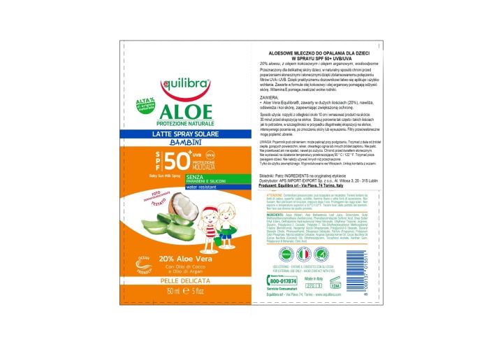 Equilibra молочко сонцезахисне ALOE SOLARE 50 SPF 150 мл — фото 2
