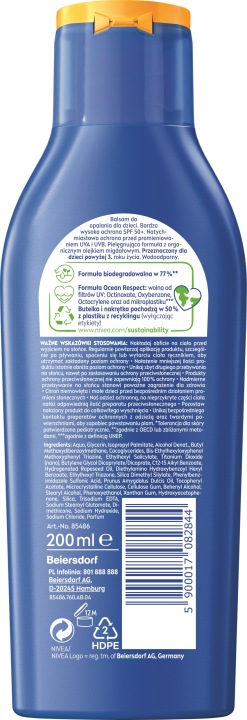 Бальзам для засмаги для дітей Nivea Sun Kids Protect & Care 50 SPF 200 — фото 9