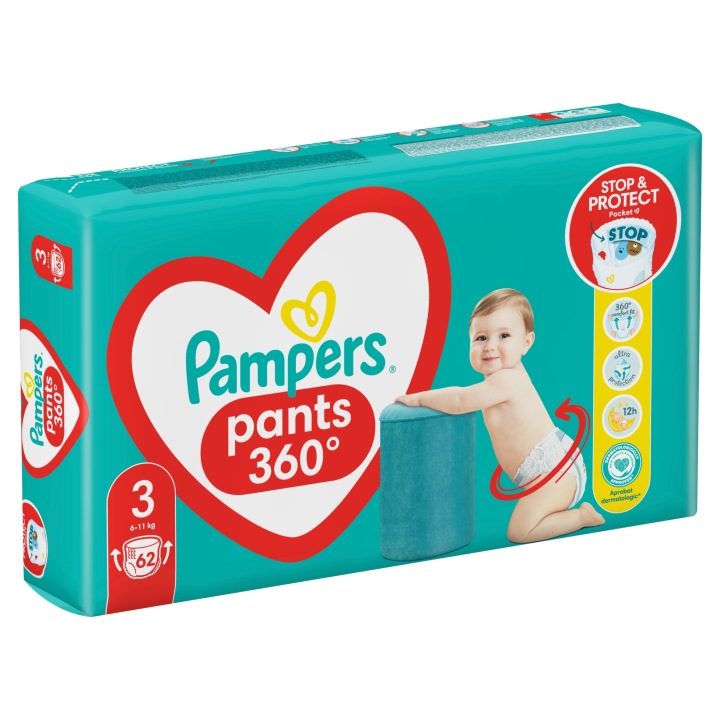 Підгузки Pampers Pants Трусики-підгузки, розмір 3, 62 шт., 6 кг-11 кг — фото 11