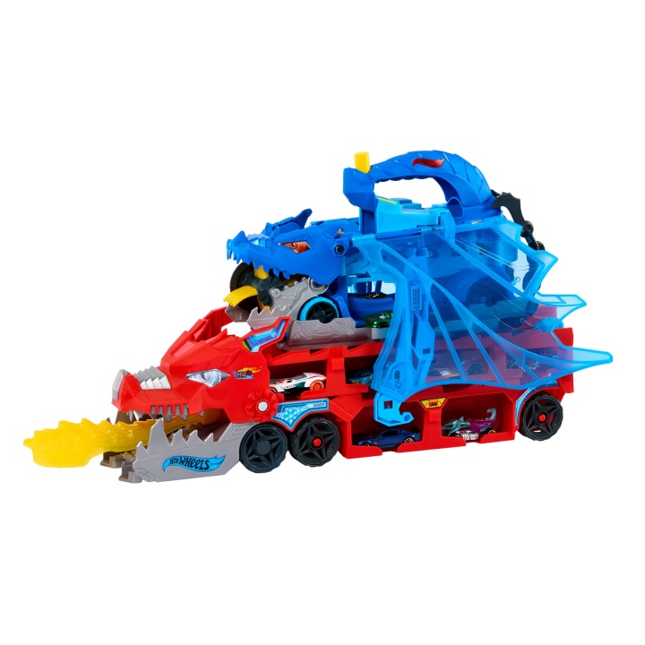 Hot Wheels City Великий Транспортер Подвійний Дракон JBM72 2 Машинки Пошкоджений (пошкоджений) — фото 7