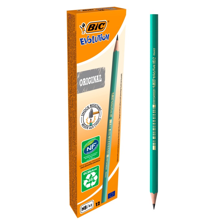 Олівець традиційний BIC evolution original 650 HB неламкий, набір — фото 14