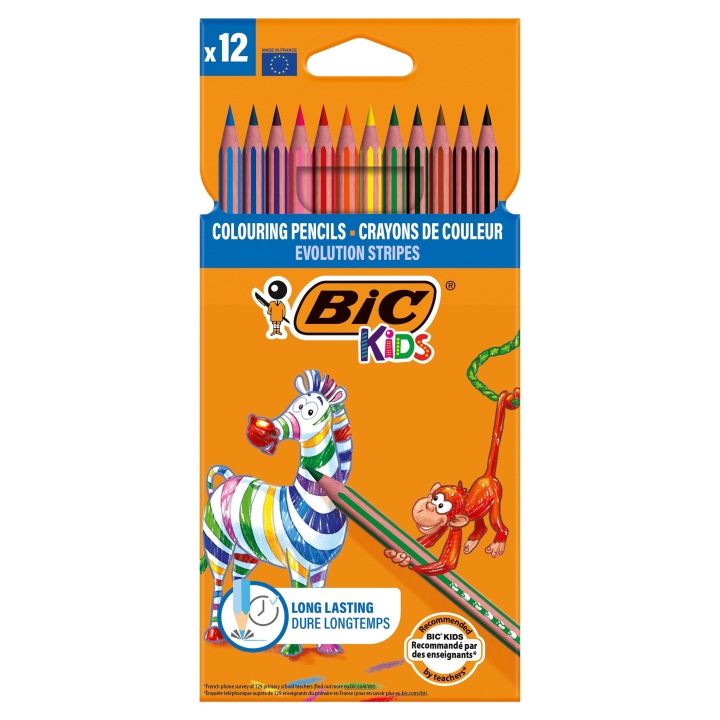 BIC KIDS EVOLUTION смужки кольорові олівці 12 кол. — фото 14