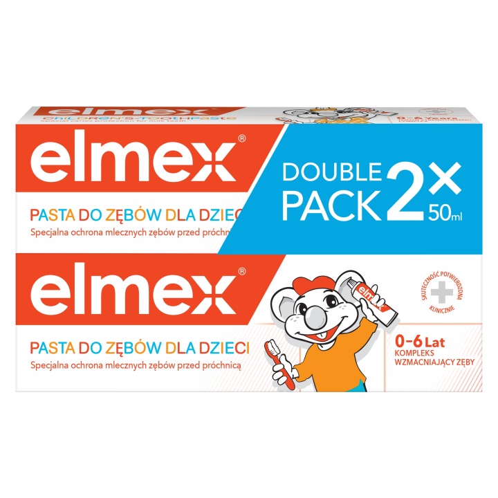 ELMEX паста для миття зубів молочних для дітей 0-6 2 x 50 мл — фото 3