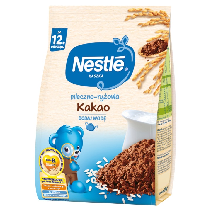 Кашка Nestlé молочно-рисова какао для дітей по 10. місяця 230 г — фото 3
