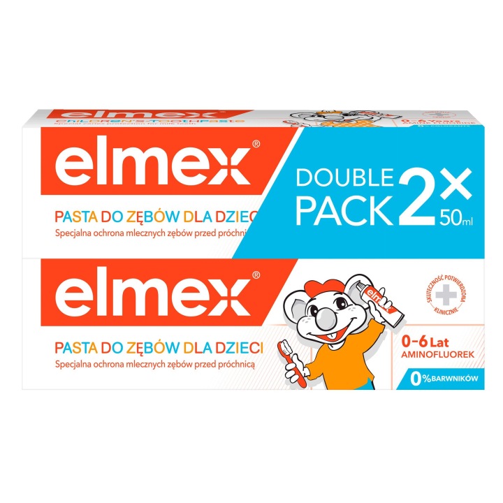 ELMEX паста для миття зубів молочних для дітей 0-6 2 x 50 мл — фото 12