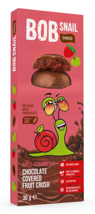 Bob Snail Печиво фруктове яблуко полуниця шоколаді 30 г — фото 2