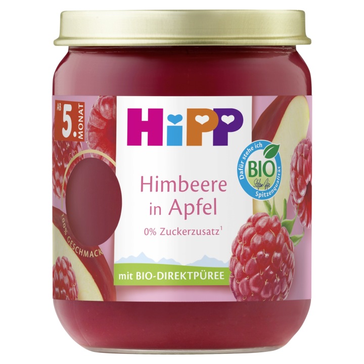 HiPP десертик у баночці, Яблука з малиною, по 5. міс. життя - — фото 4