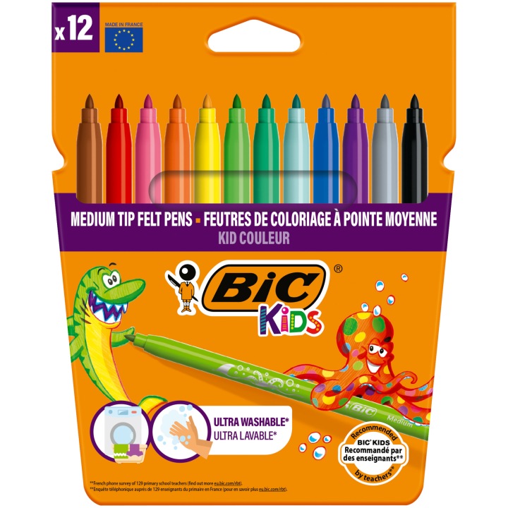 BIC фломастери KIDS KID COULEUR 12 кольорів, фломастери — фото 2