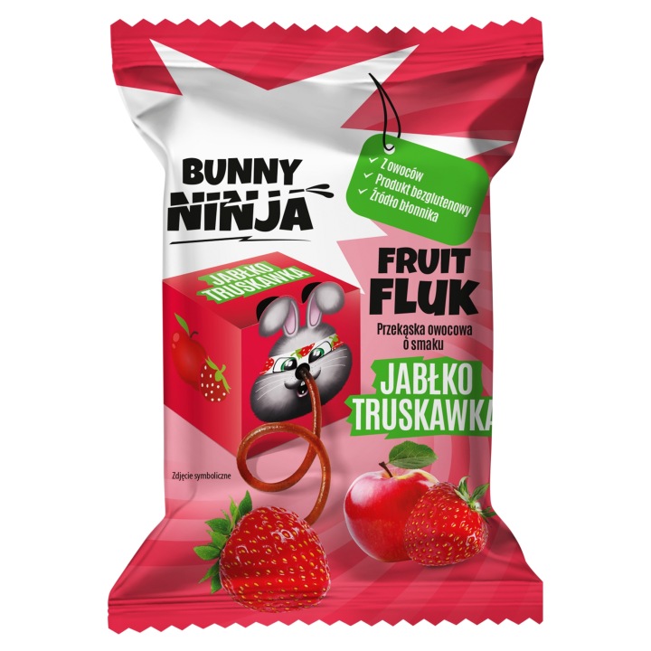 FRUIT FLUK перекуска фруктова яблуко - полуниця 5 г BUNNY NINJA — фото 2