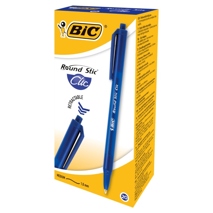 Ручка автоматична BIC Round Stic Clic Офісний Шкільний 1 мм — фото 14