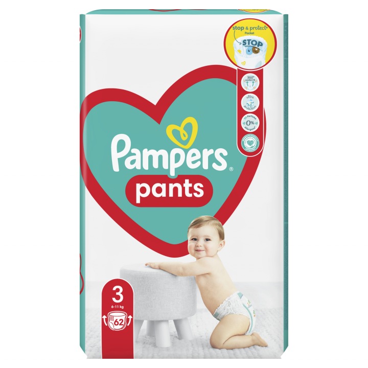 Підгузки Pampers Pants Трусики-підгузки, розмір 3, 62 шт., 6 кг-11 кг — фото 5