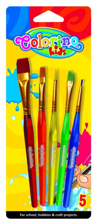 Пензлики Colorino шкільні плоскі 5 шт. акрилові