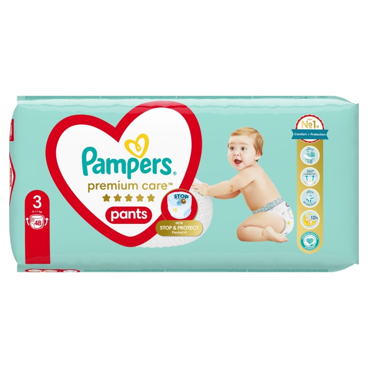 Трусики-підгузки Pampers Premium Care Штани розмір 3, 48 шт., 6 кг-11 кг — фото 7