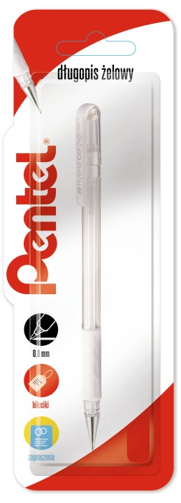 Ручка гелева HYBRID GEL K118 білий PENTEL — фото 10