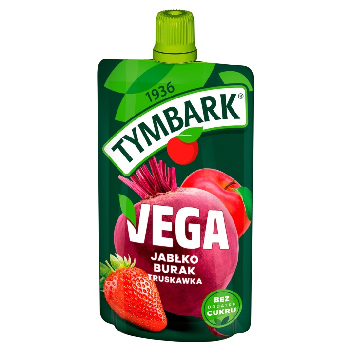 Tymbark Vega Пюре яблуко буряк полуниця 100 г — фото 7