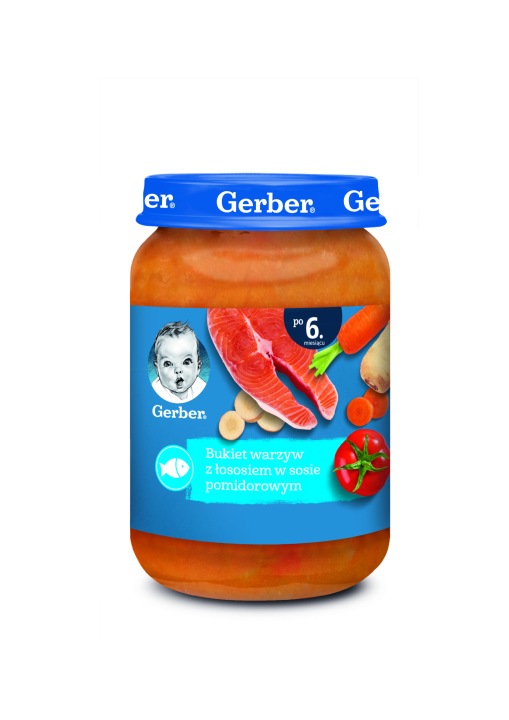 Обід Gerber Букет овочів з лососем у соусі томатним для дітей 190 г — фото 8
