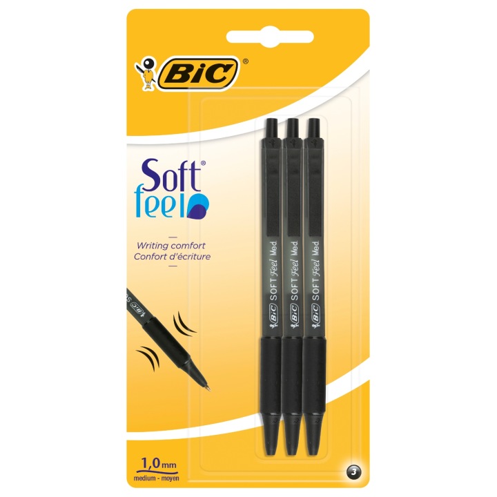 Ручка чорна SOFT FEEL BLS 3 шт. BIC — фото 8