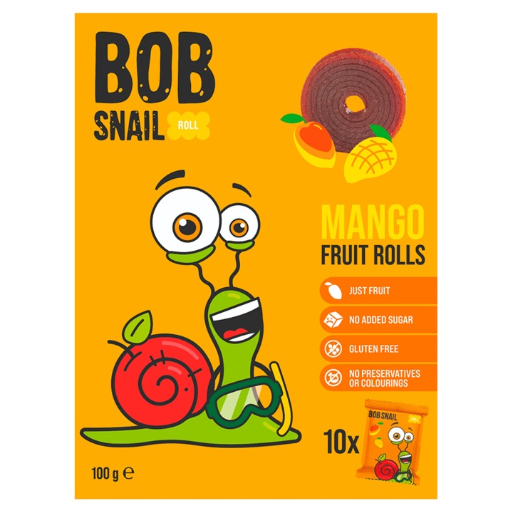 2 шт. Перекуска Фруктова Манго Без Цукру 100 г BOB SNAIL