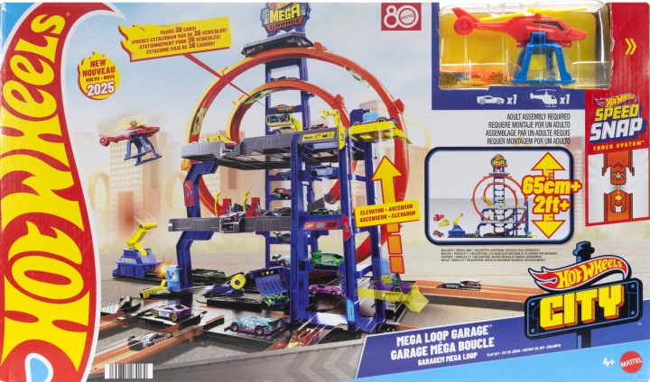 HOT WHEELS CITY набір мега гараж паркінг гігапетля + машинка, гелікоптер — фото 10