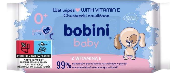 Bobini Baby z witaminą E серветки вологі для дітей і немовлят 60 шт. — фото 9