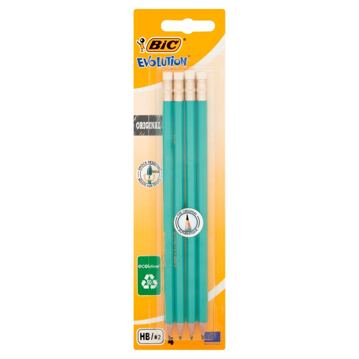 Олівець з гумкою BIC EVOLUTION HB 4 шт.