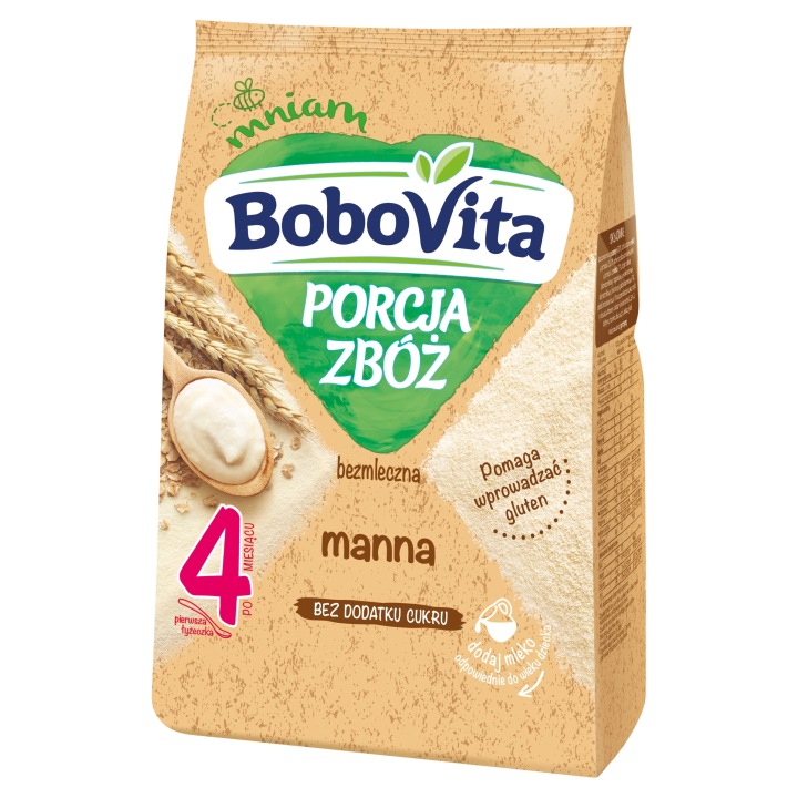 Кашка безмолочна Bobovita Порція злаків Манна 170 г — фото 9