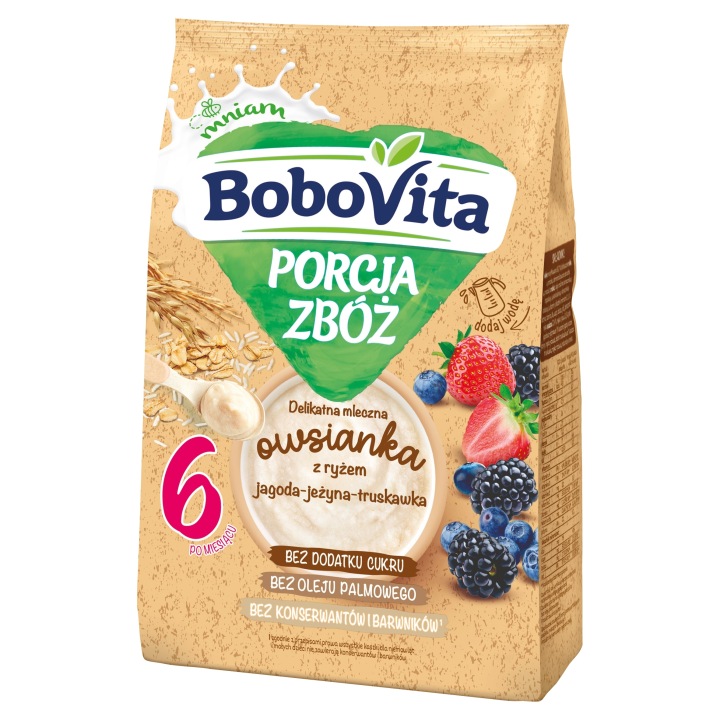 Кашка BoboVita молочна вівсянка чорниця ожина полуниця 210 г — фото 3