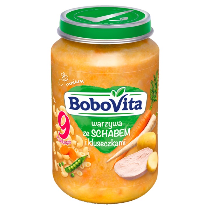 Обід для дітей 9 міс.+ Bobovita овочі з корейкою і галушками 190 г — фото 2