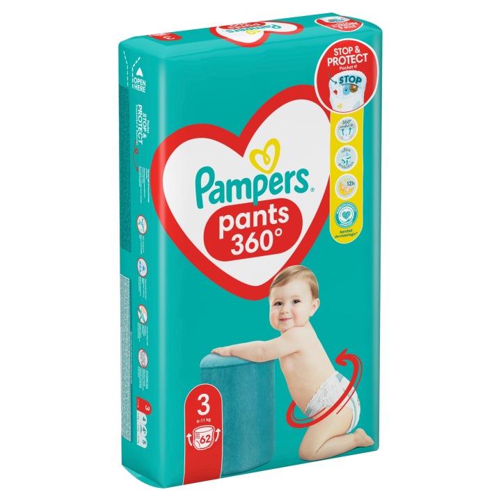 Підгузки Pampers Pants Трусики-підгузки, розмір 3, 62 шт., 6 кг-11 кг — фото 8