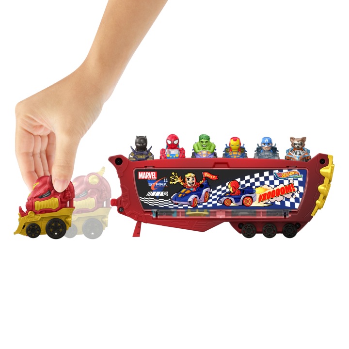 Hot Wheels RacerVerse Marvel Транспортер Hulkbuster фігурка водія — фото 4