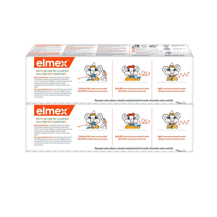 ELMEX паста для миття зубів молочних для дітей 0-6 2 x 50 мл — фото 7