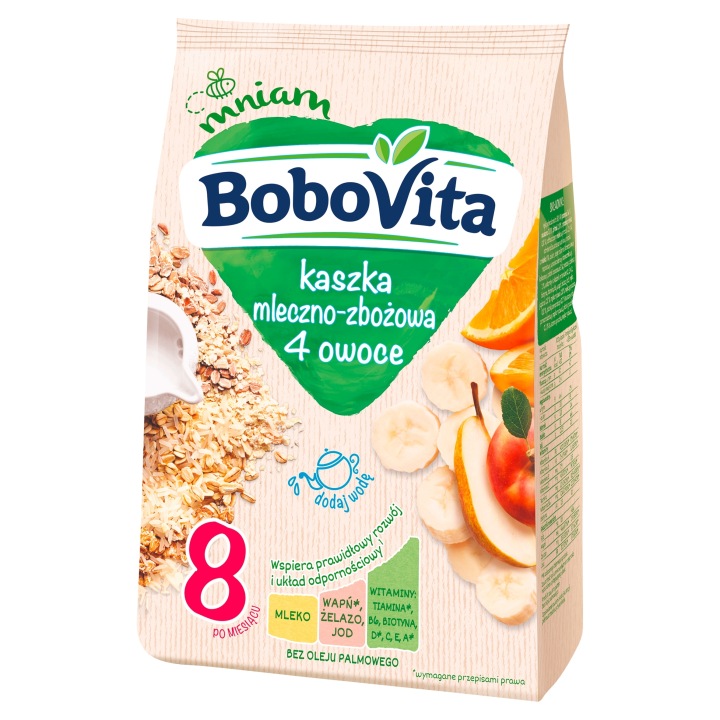 Кашка молочна Bobovita молочно-злакова 4 фрукти 230 г — фото 13