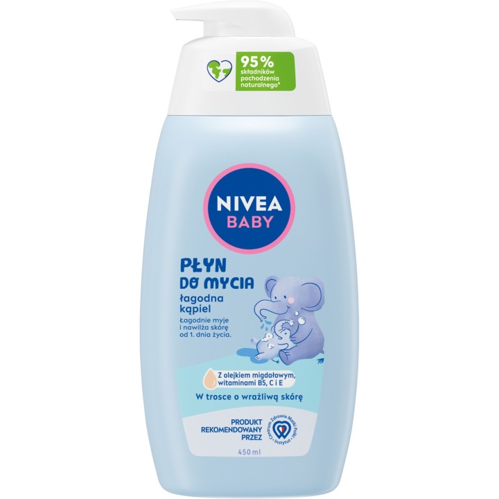 NIVEA Baby рідина для миття для дітей лагідна купання, олійка мигдальний 450 мл