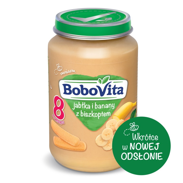 Десертик Bobovita яблуко-банан-бісквіт і ноткою апельсина 190 g від 8 місяців — фото 2
