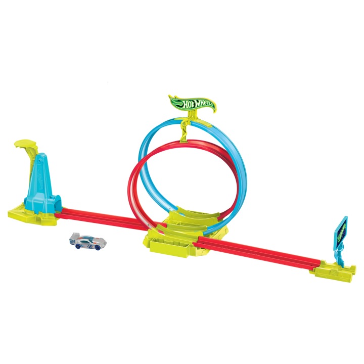 HOT WHEELS неон SPEEDERS набір неонова суперпетля трек машинка пускова установка — фото 2