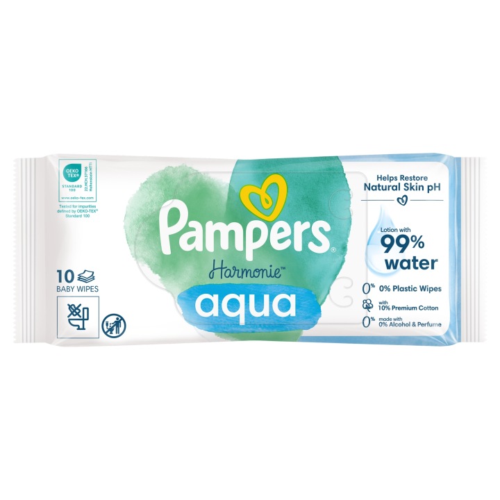 Pampers Harmonie Aqua серветки вологі 1 x 10 шт. — фото 8