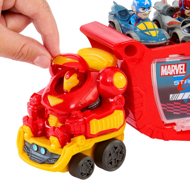Hot Wheels RacerVerse Marvel Транспортер Hulkbuster фігурка водія — фото 7