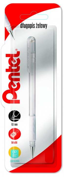 Ручка гелева HYBRID GEL K118 білий PENTEL — фото 2