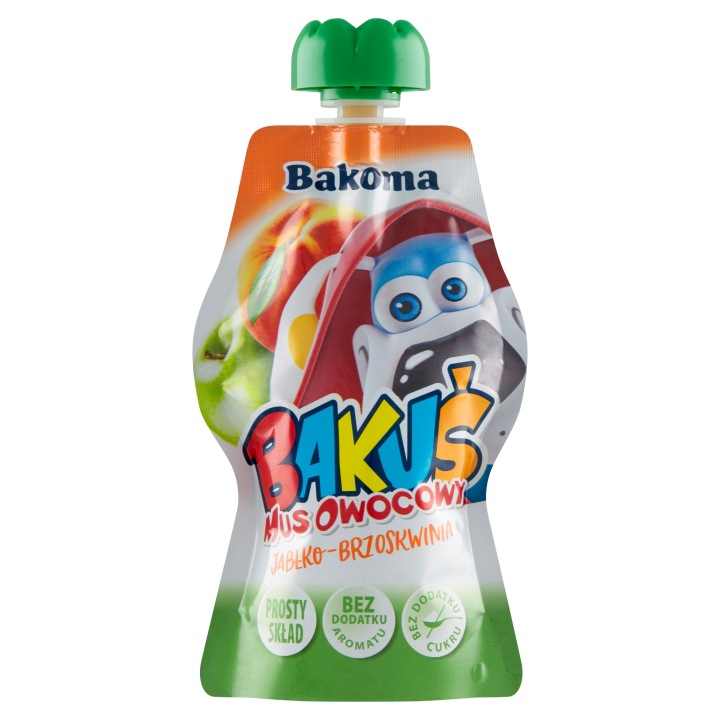 Bakuś Пюре фруктовий яблучно-персиковий 90 г — фото 2