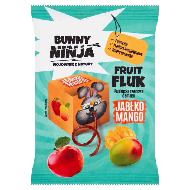 Bunny Ninja Fruit Fluk перекуска фруктова зі смаком яблуко манго 15 г