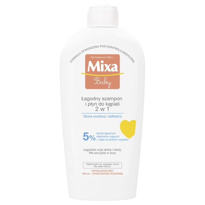 Mixa Baby Лагідний Гель для Миття Без Мила 2 в 1 Тіло і Волосся З Олійкою 400 мл — фото 9